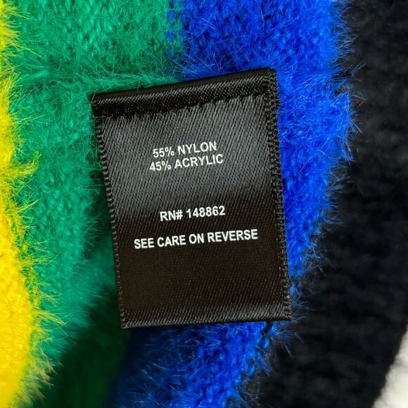 Torrid Rainbow Stripe Eyelash Fuzzy Pullover Sweater Size 1 - Picture 5 of 5